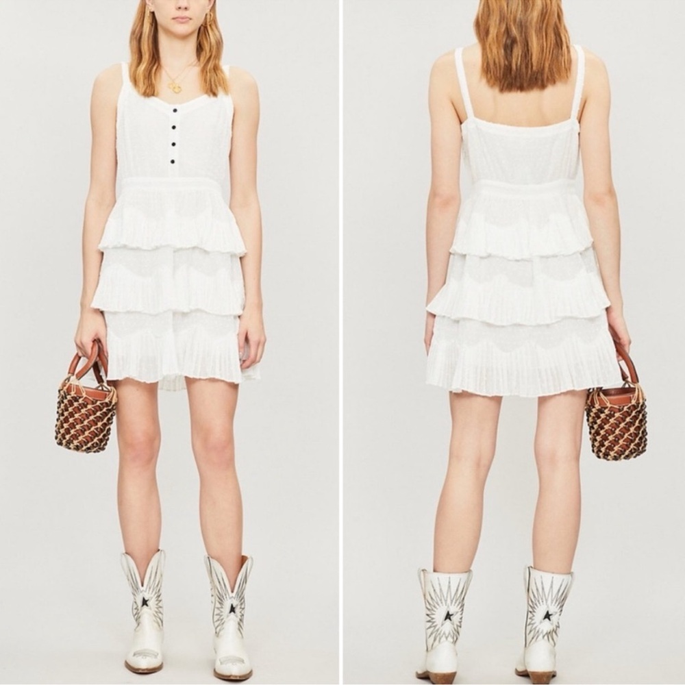 Maje white ruffle dress Size maje3 US Large